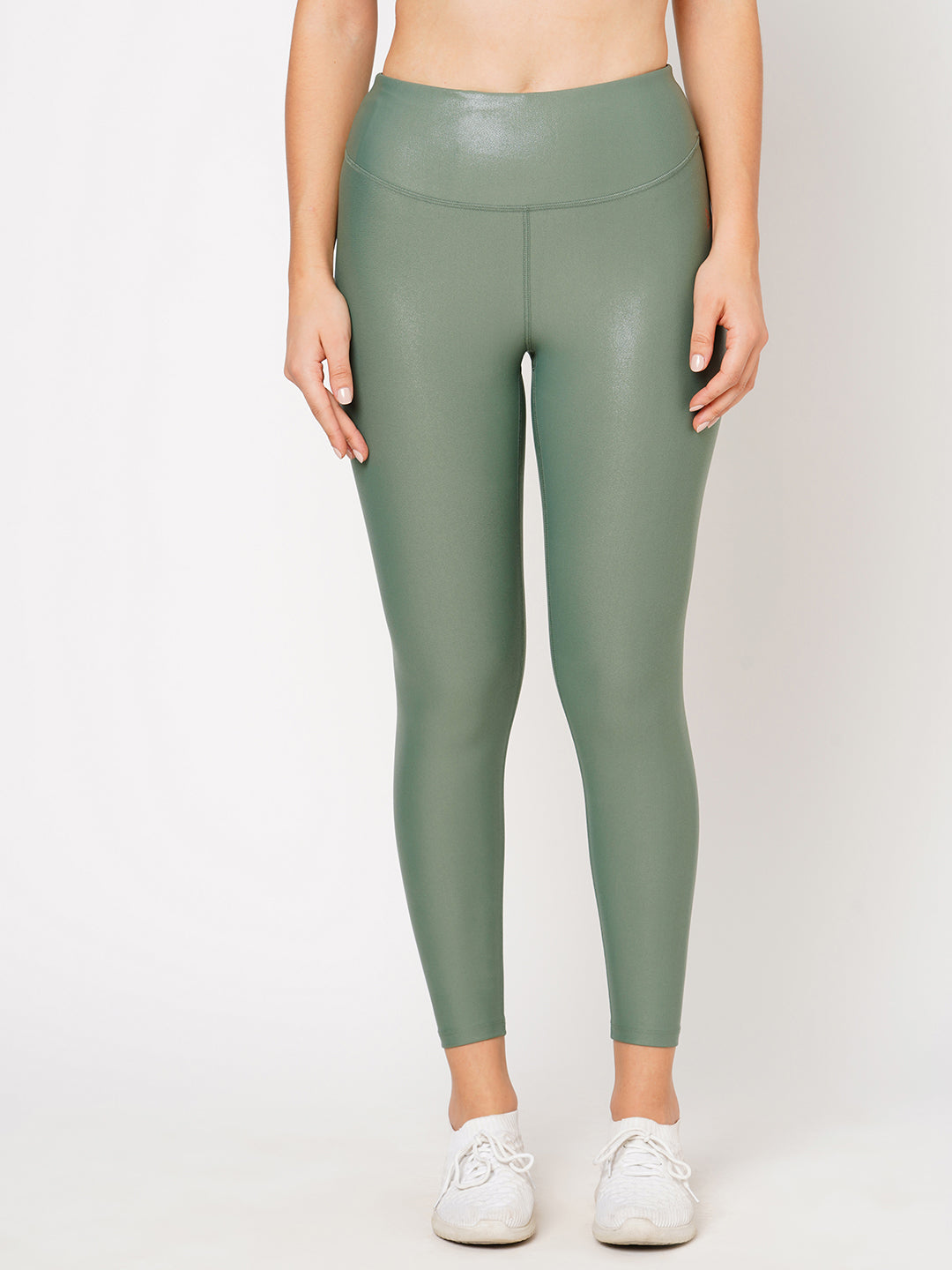 Jade Green Glossy Leggings BODD ACTIVE