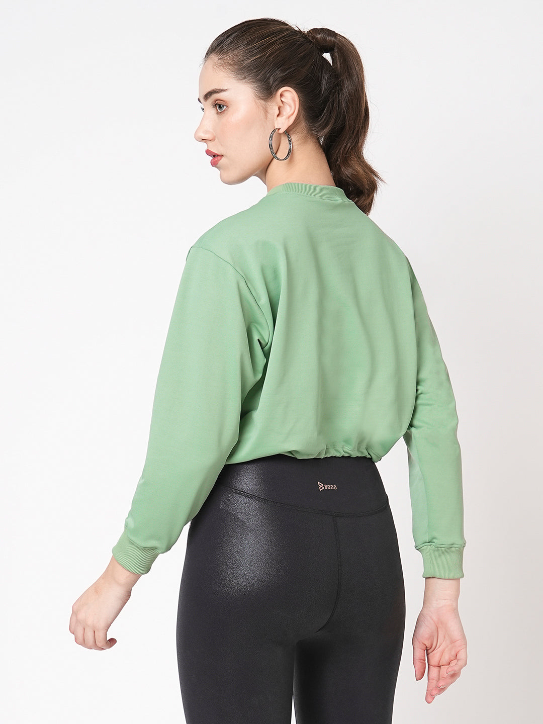 You Do You Green Cropped Sweatshirt BODD ACTIVE