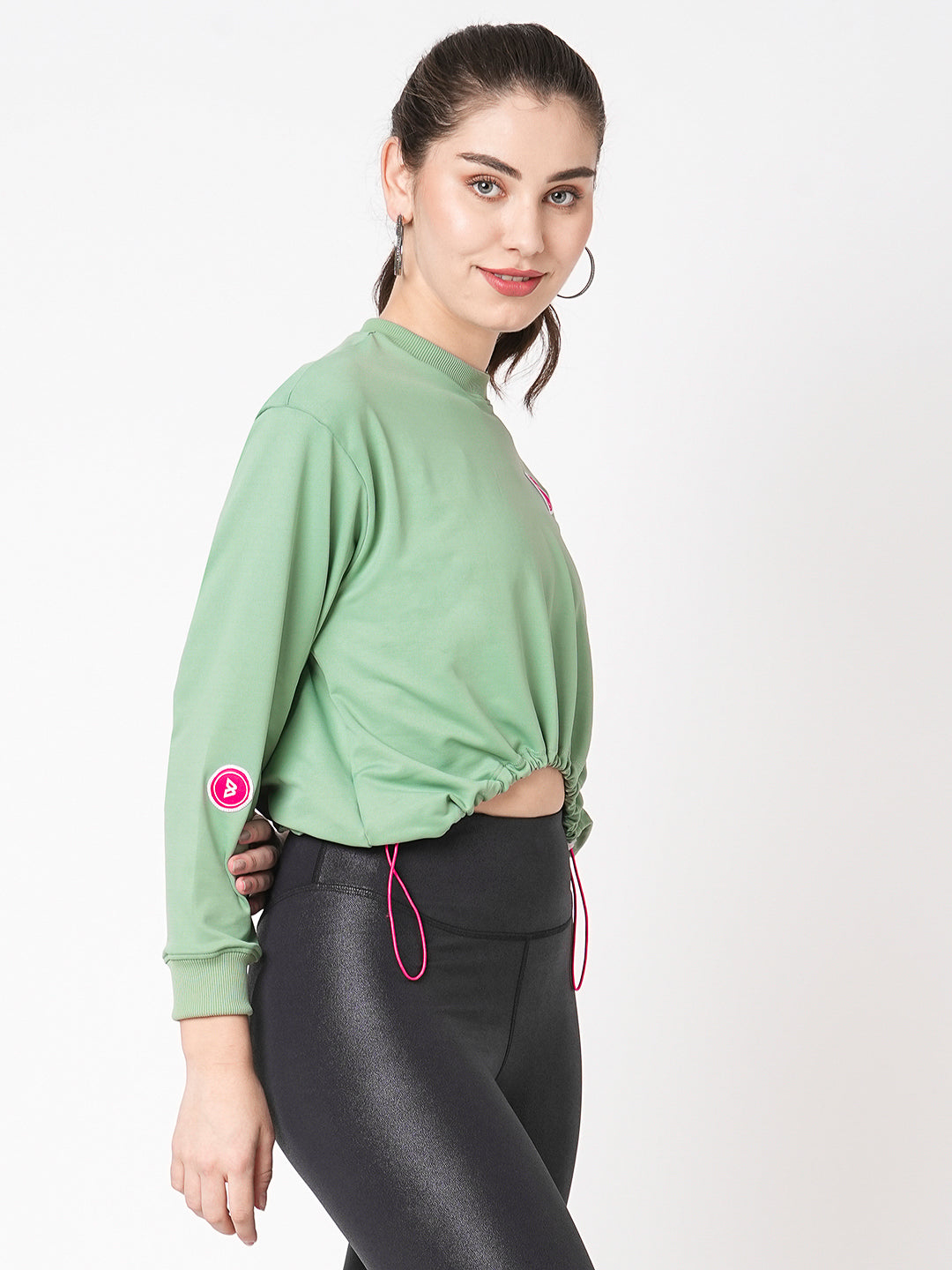You Do You Green Cropped Sweatshirt BODD ACTIVE