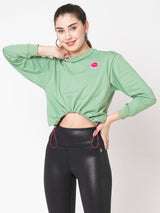 You Do You Green Cropped Sweatshirt BODD ACTIVE