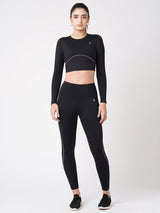 Black & Purple Endurance Crop Top BODD ACTIVE