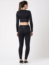 Black & Purple Endurance Crop Top BODD ACTIVE