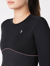 Black & Purple Endurance Crop Top BODD ACTIVE