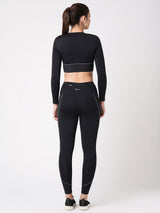 Black & Blue Endurance Crop Top BODD ACTIVE