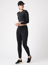 Black & Blue Endurance Crop Top BODD ACTIVE