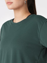 Pine Green Boxy Mesh Tee BODD ACTIVE