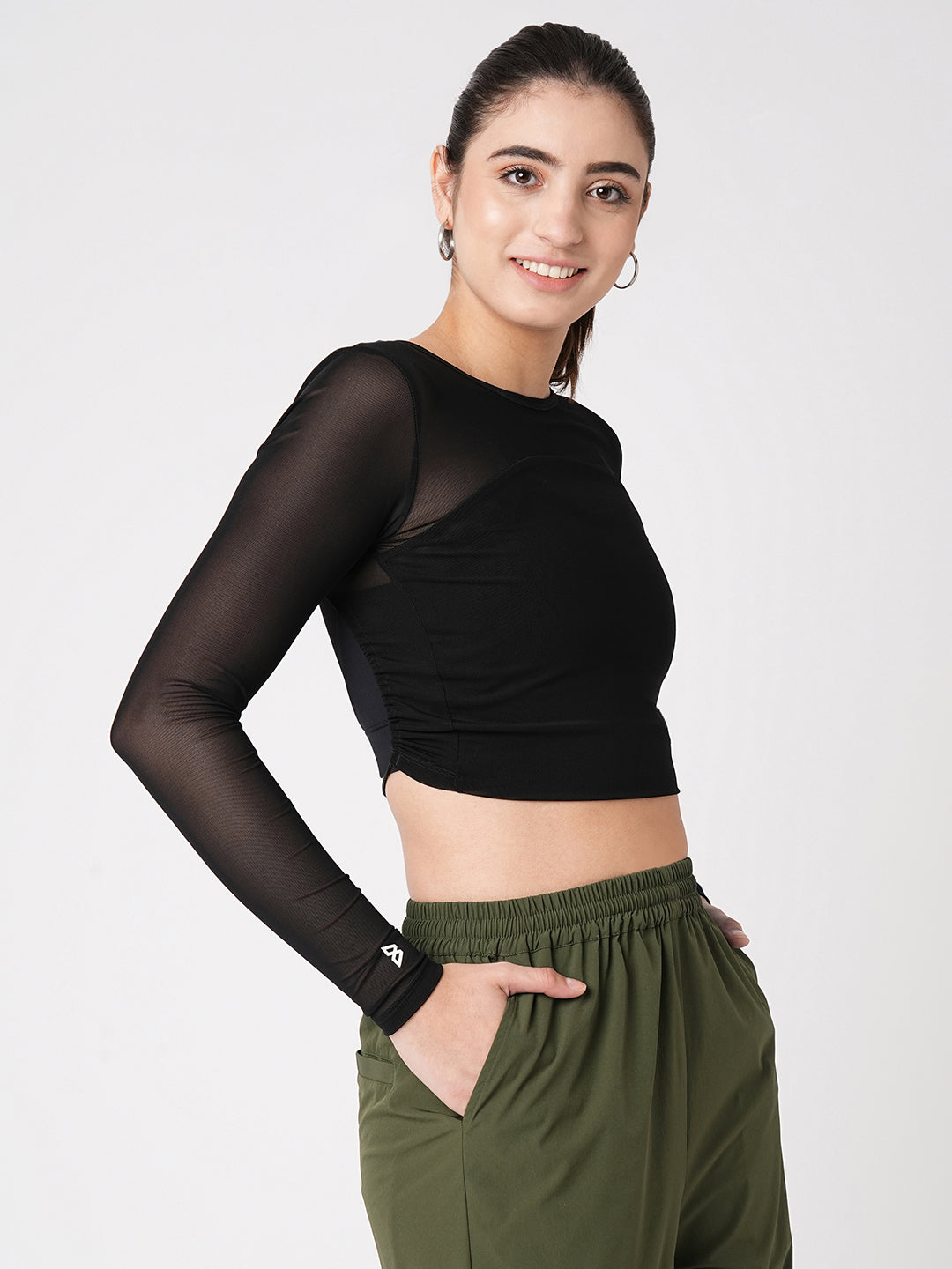 Black Mesh Open Back Tee BODD ACTIVE