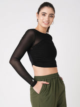 Black Mesh Open Back Tee BODD ACTIVE