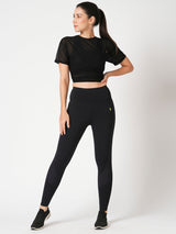 Black & Ribbed Core Leggings BODD ACTIVE