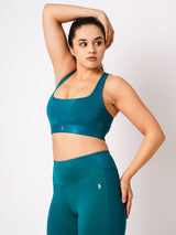 Emerald Green Tie Up Sports Bra BODD ACTIVE