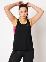 Black Mesh And Hot Pink Sports Bra + Tank BODD ACTIVE