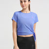 Vista Blue Tie Up Mesh Tee