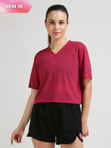 Viva Magenta Boxy Mesh Tee