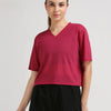 Viva Magenta Boxy Mesh Tee