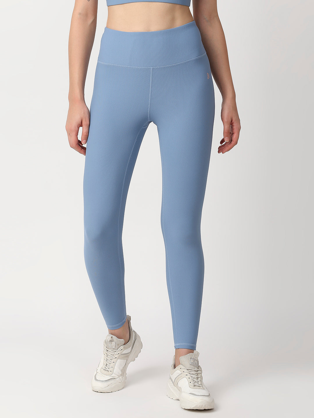 Power Blue Ribbed High Rise Leggings BODD ACTIVE