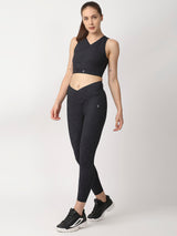 Black Snake Skin V Leggings BODD ACTIVE