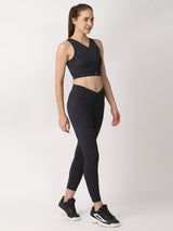 Black Snake Skin V Leggings BODD ACTIVE