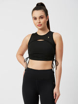 Black Mesh Rouched Set