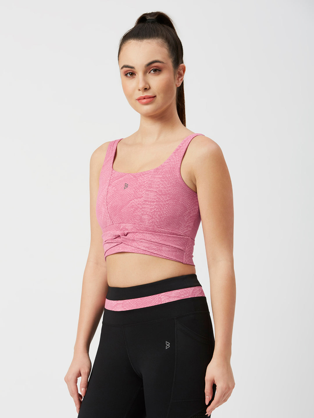 Level Up Pink Longline Sports Bra