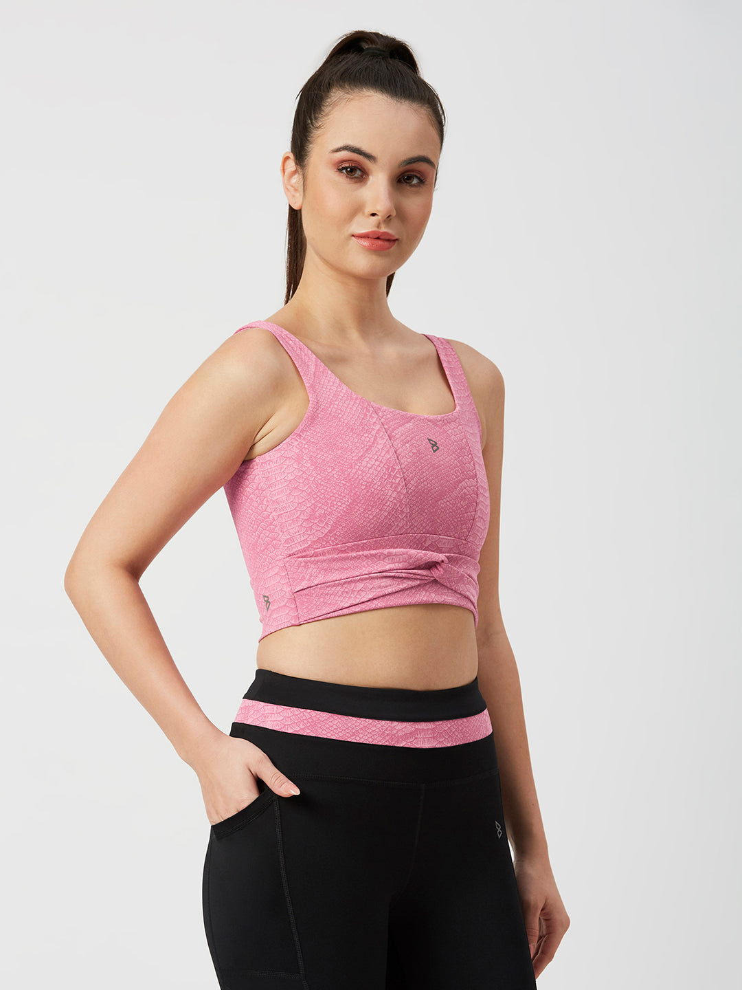 Level Up Pink Longline Sports Bra