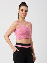 Level Up Pink Longline Sports Bra