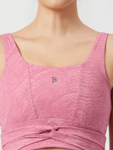 Level Up Pink Longline Sports Bra