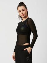 Give Me What I Want Black Mesh Bodysuit