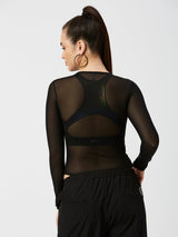 Give Me What I Want Black Mesh Bodysuit