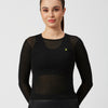 Black Mesh Long Sleeve Tee