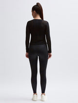 Black Mesh Long Sleeve Tee