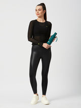 Black Mesh Long Sleeve Tee