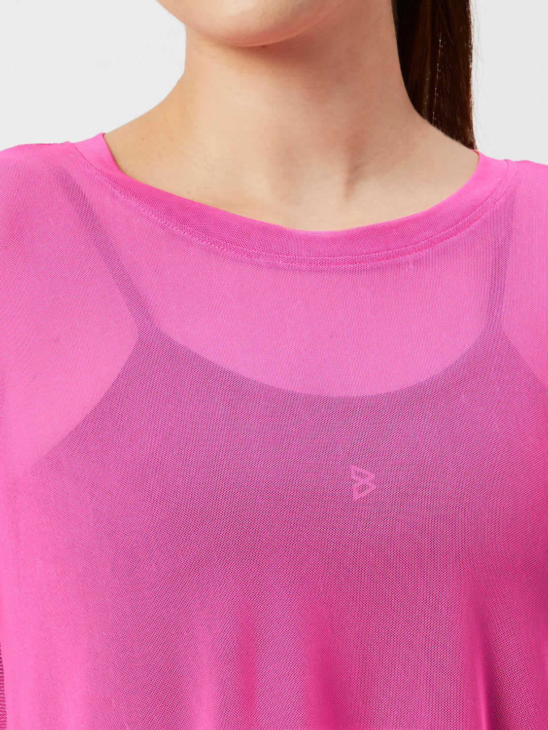 It’s A Hot Pink Summer Ruffled Mesh Tee