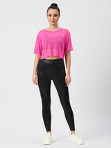 It’s A Hot Pink Summer Ruffled Mesh Tee