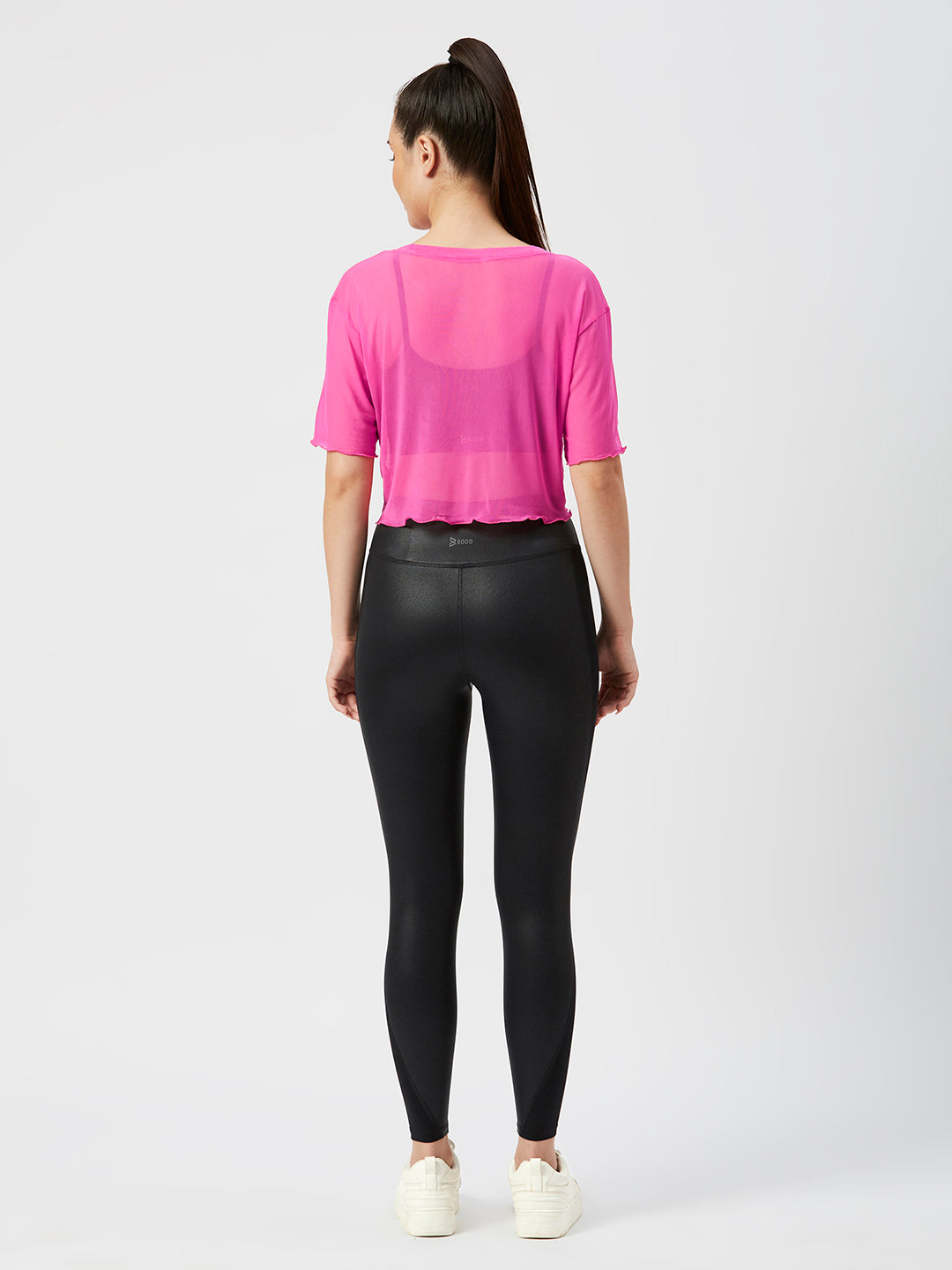 It’s A Hot Pink Summer Ruffled Mesh Tee