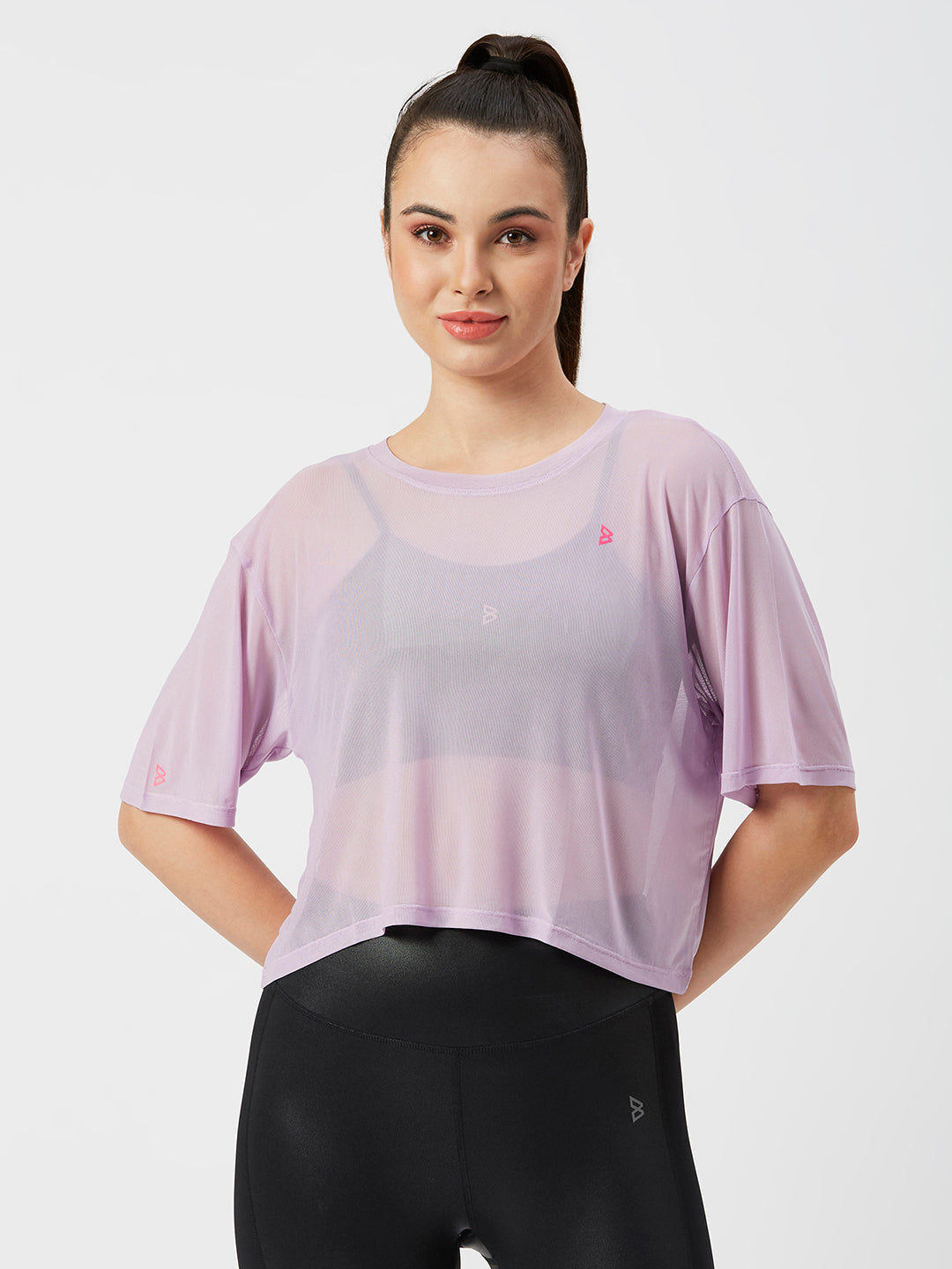 Just Wanna Have Fun Lavender Mesh Tee