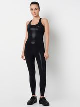 Shine in Motion Black Glossy Bodysuit