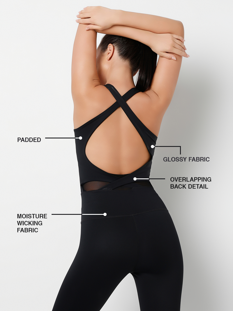 Shine in Motion Black Glossy Bodysuit