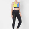 Vista Blue And Neon Colour Block Sports Bra