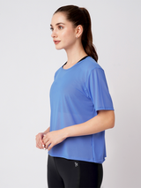 Vista Blue Open Back Mesh Tee