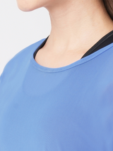 Vista Blue Open Back Mesh Tee