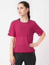 Viva Magenta Open Back Mesh Tee