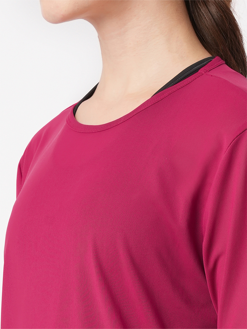 Viva Magenta Open Back Mesh Tee