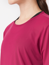 Viva Magenta Open Back Mesh Tee