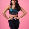 One Step Ahead Black Holo Sports Bra BODD ACTIVE