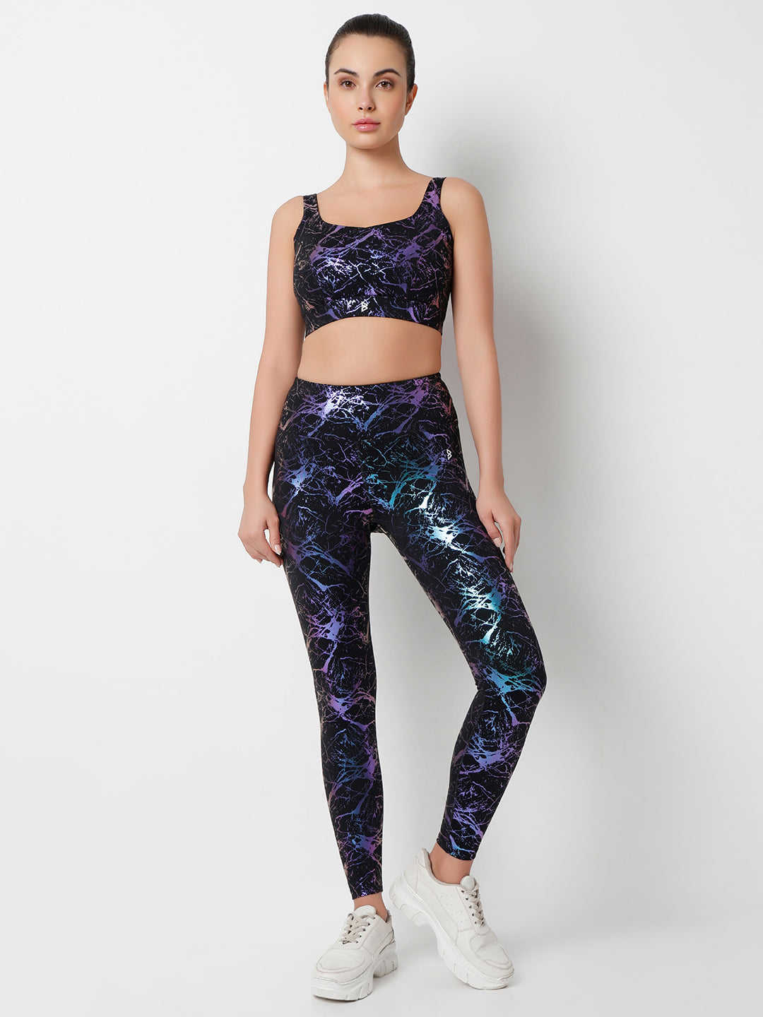 Celestial Marble Metallic Sports Bra