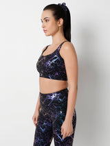 Celestial Marble Metallic Sports Bra