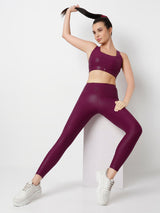 Wine Velocity Gloss Leggings