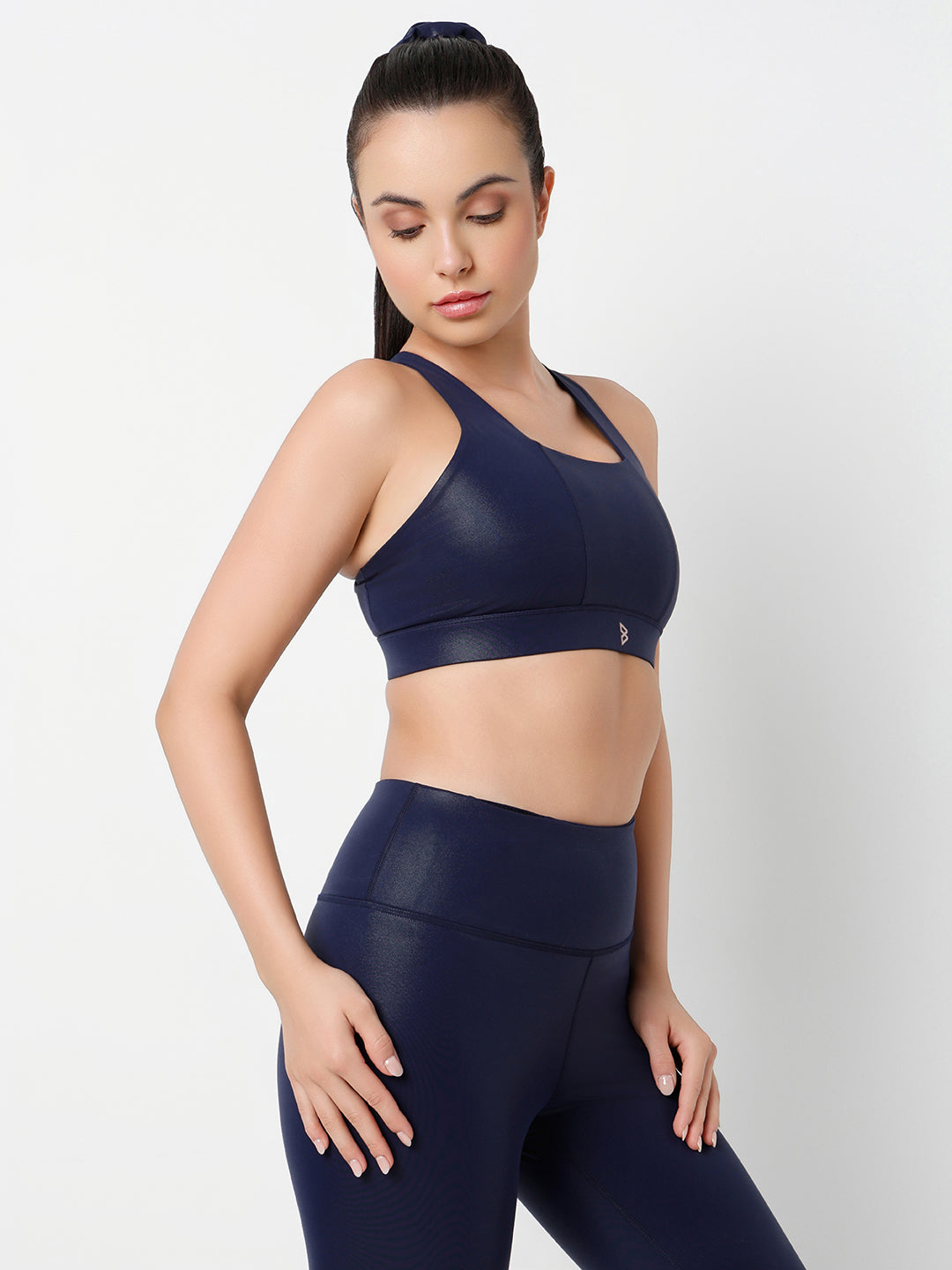Midnight Navy Gloss Sports Bra