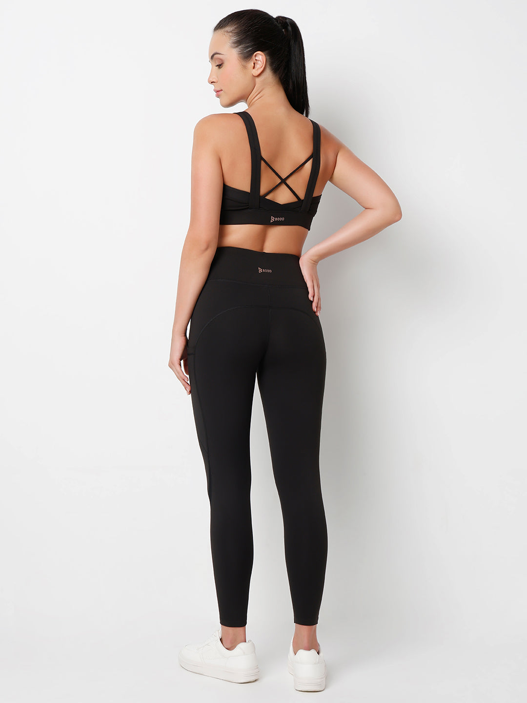 LunaMotion Black Cross Back Sports Bra