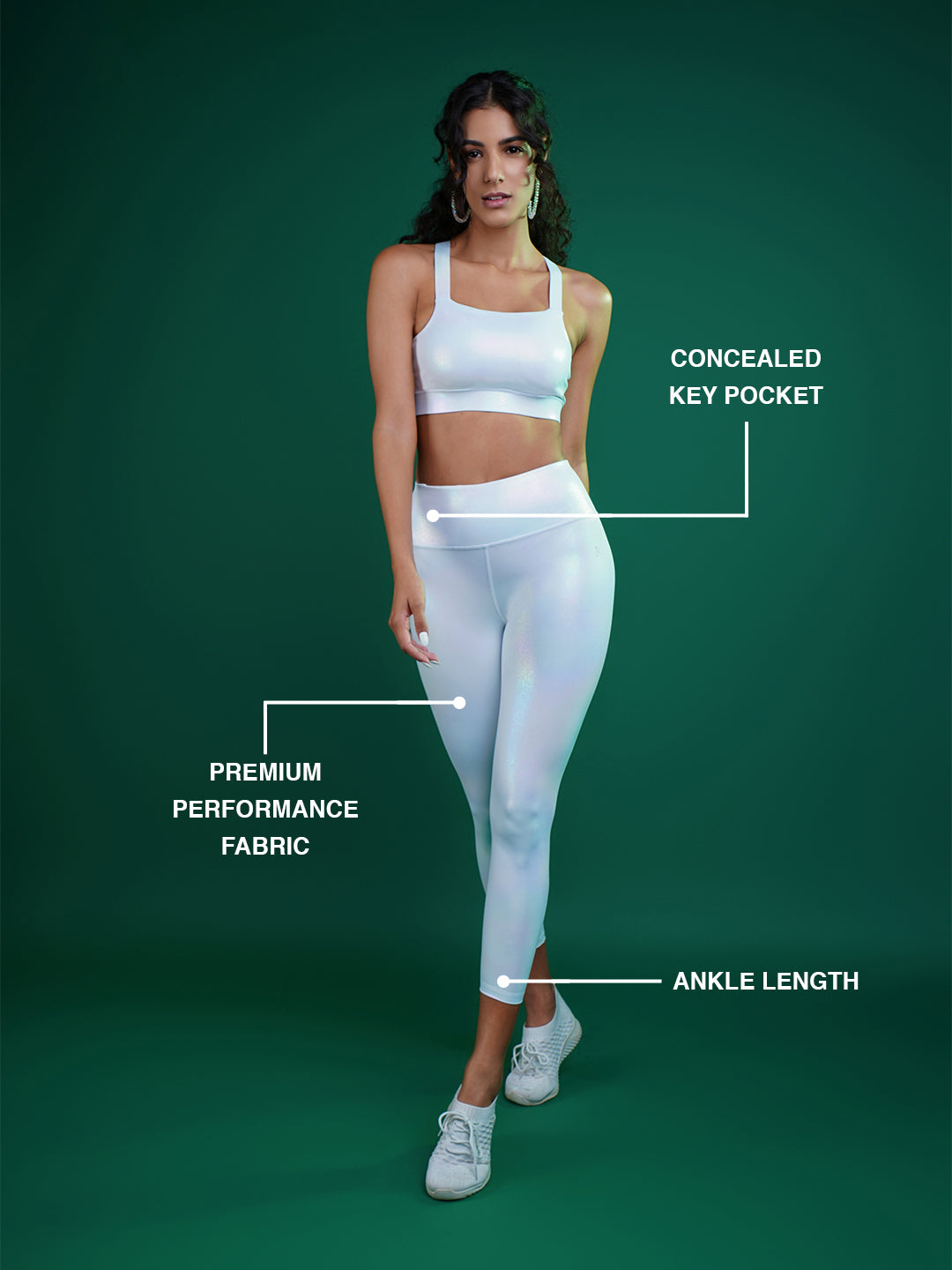 White Holo Leggings BODD ACTIVE